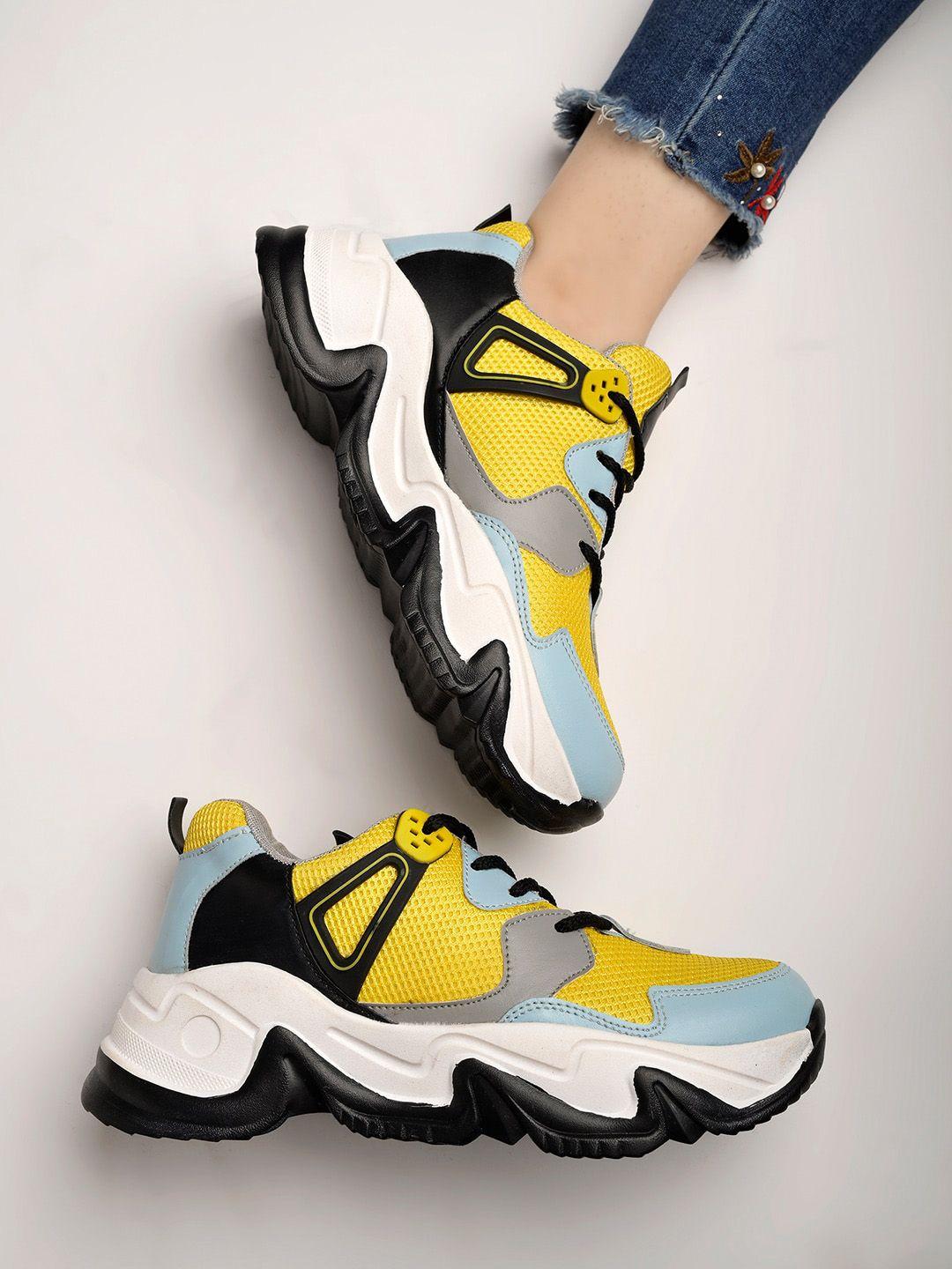 shoetopia women colourblocked  lightweight sneakers