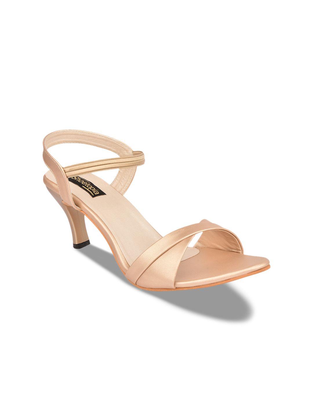 shoetopia women cream-coloured solid heels
