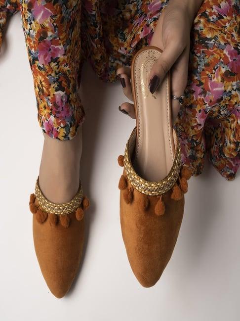shoetopia women's tan mule shoes