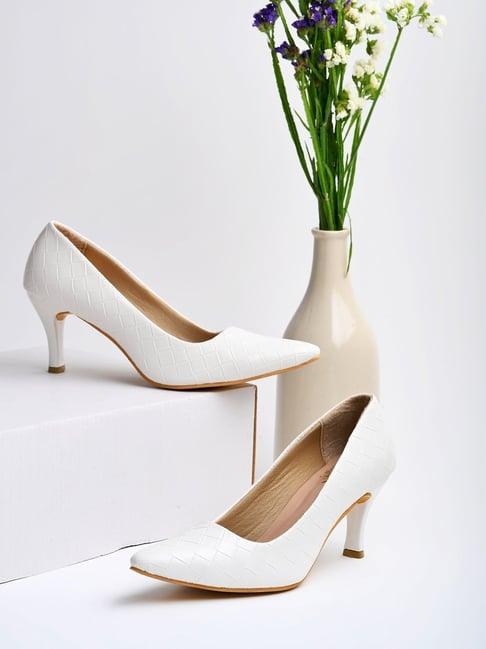 shoetopia women's white stiletto pumps