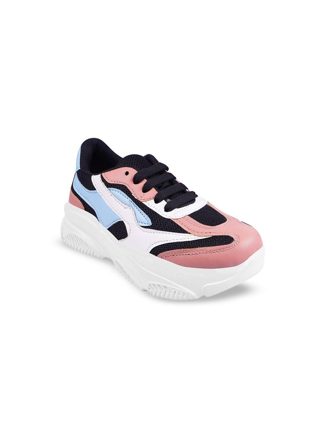 shoetopia girls colourblocked lightweight sneakers