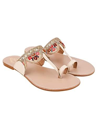 shoetopia girls kh-5253 cream flat sandal - 3 uk (girls-kh-5253-cream)