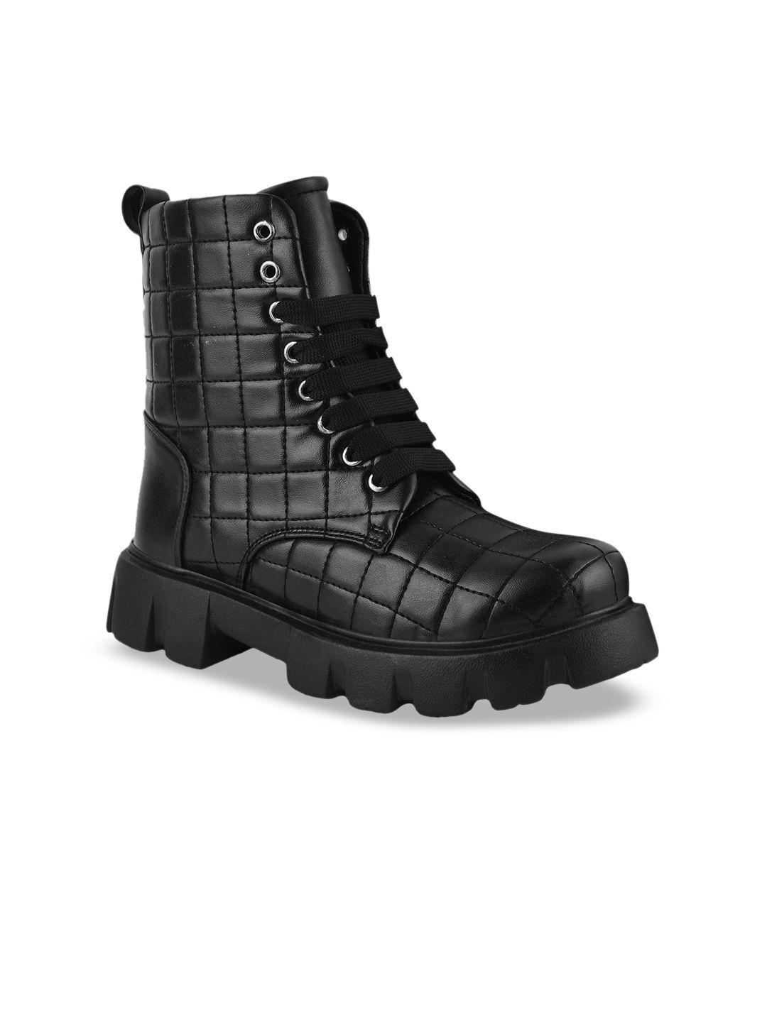 shoetopia girls mid top textured platform -heel regular boots