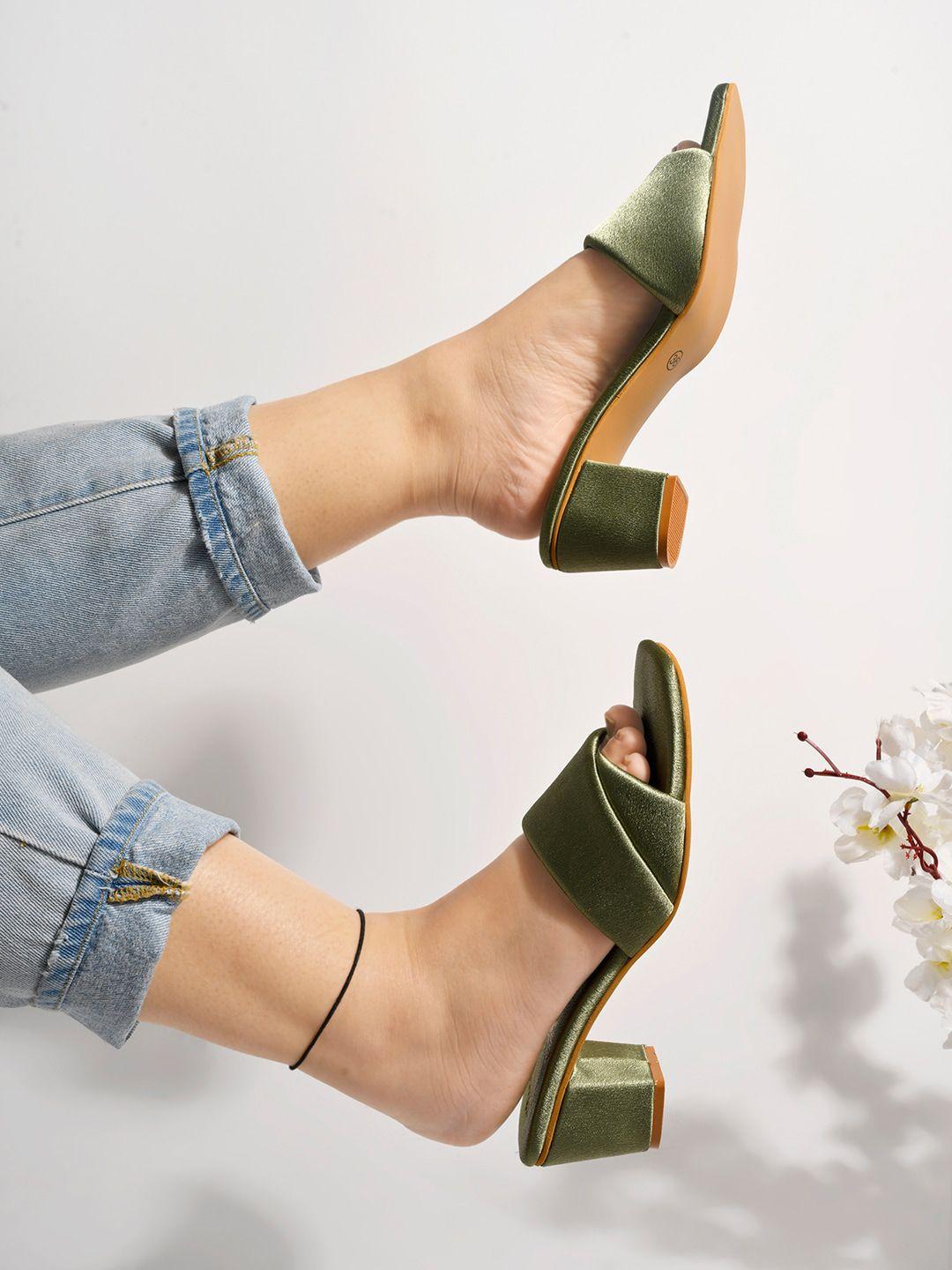 shoetopia open toe suede block heels