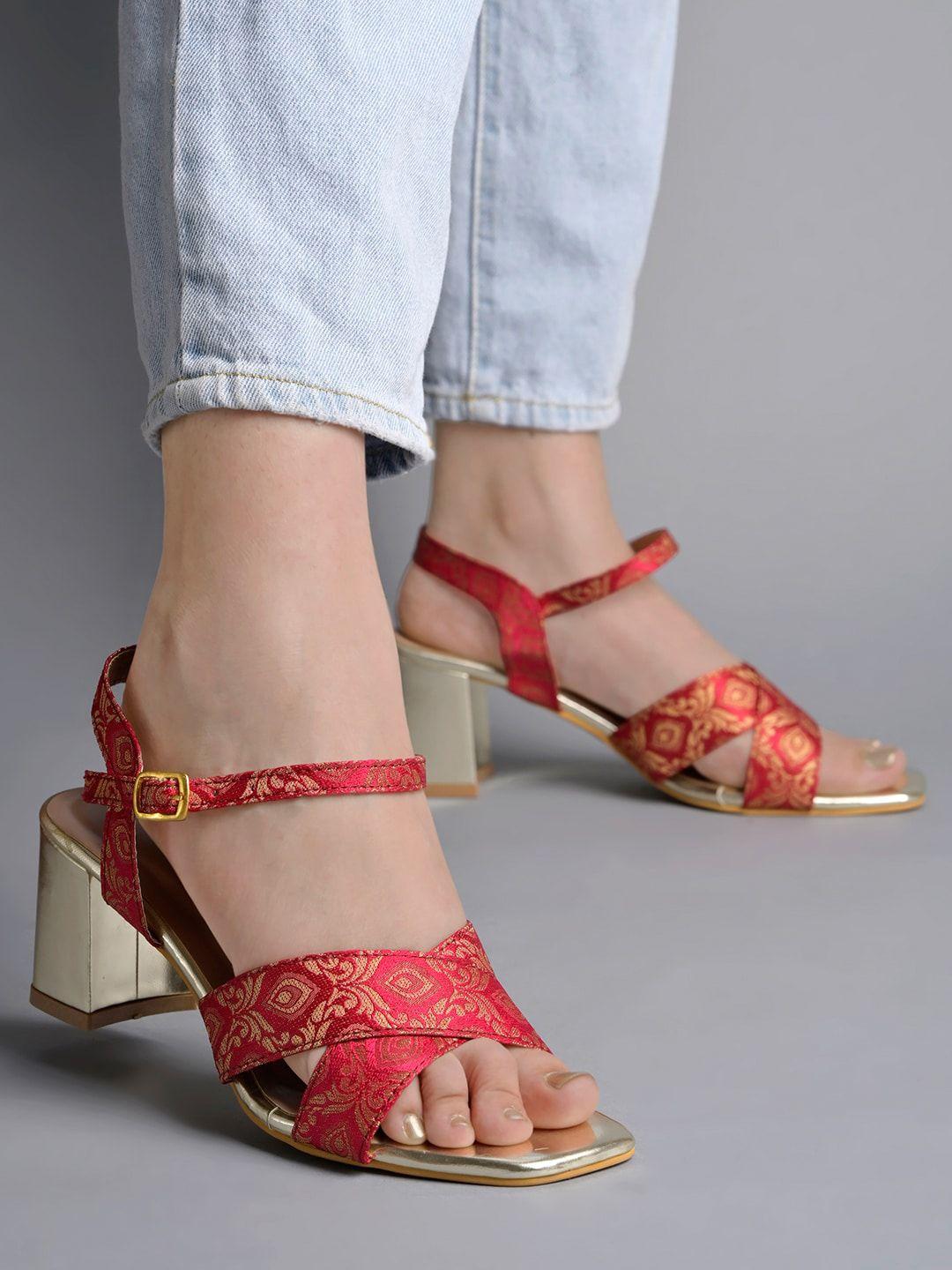 shoetopia printed block heels