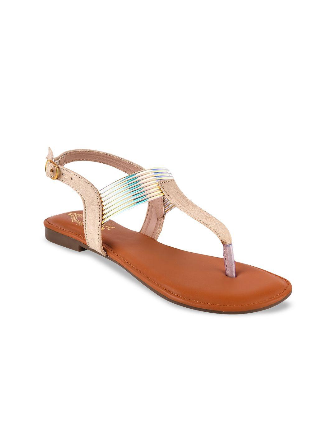 shoetopia textured t- strap flats with buckles