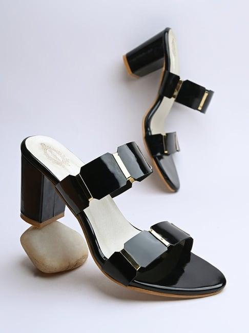 shoetopia women's black casual sandals