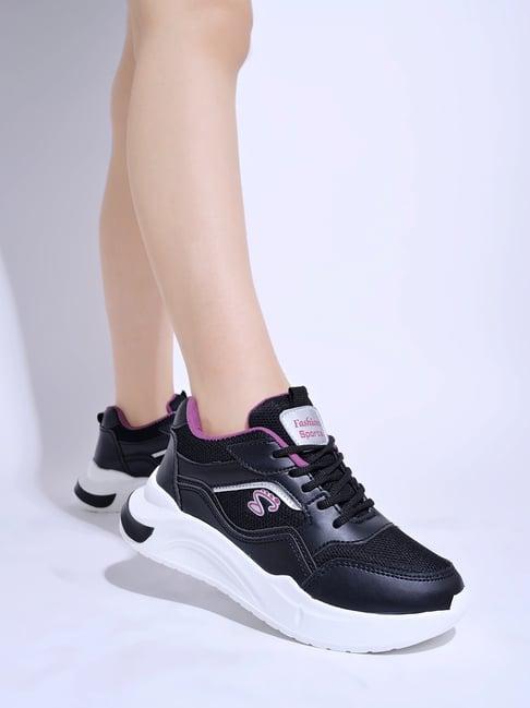 shoetopia women's black running shoes