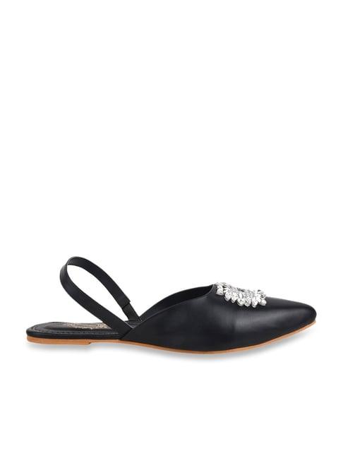 shoetopia women's black sling back sandals