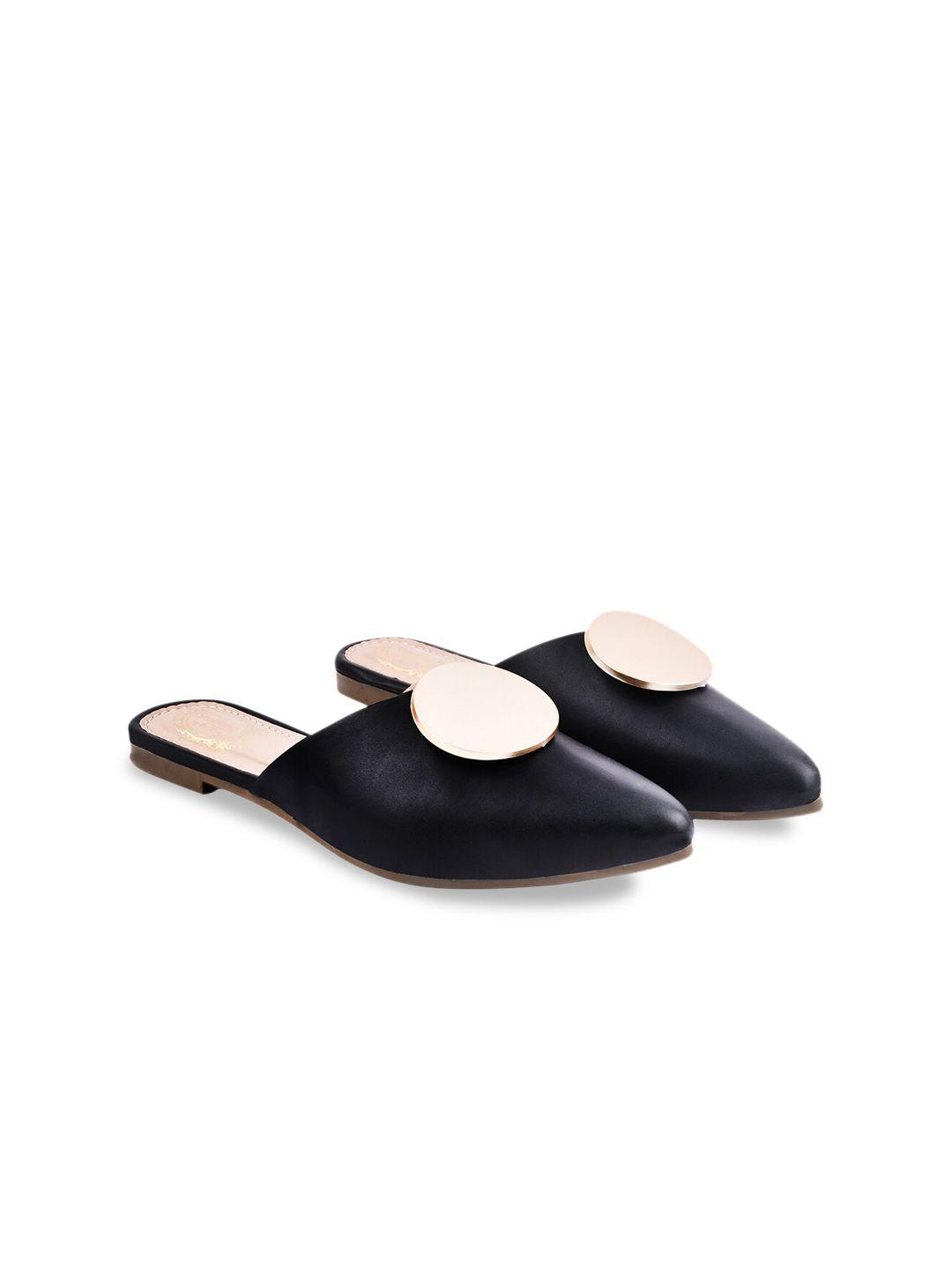 shoetopia women's black textured flats