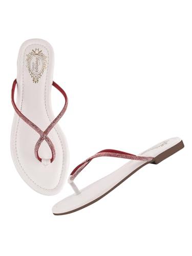 shoetopia women's flat-755 white flat sandal-6 kids uk (flat-755-white)-eu39