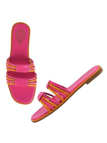 shoetopia women's sandal-8 kids uk (flat-kola-pink)