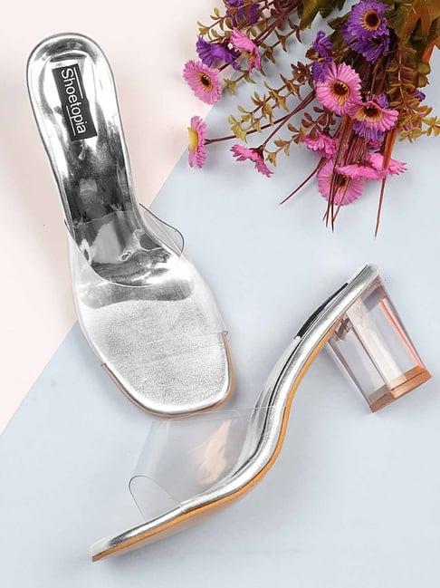 shoetopia women's silver casual sandals
