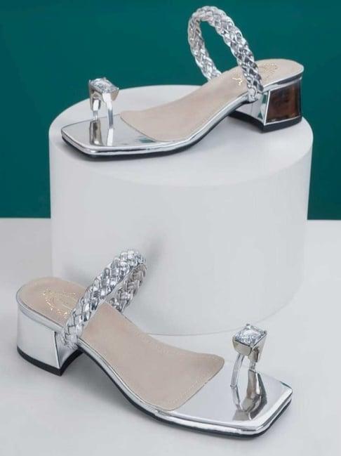 shoetopia women's silver toe ring sandals