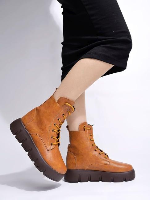 shoetopia women's tan derby boots