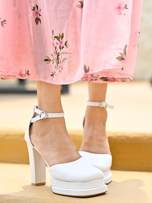 shoetopia women's white ankle strap sandals