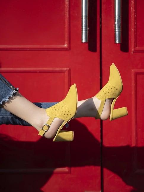shoetopia women's yellow back strap sandals