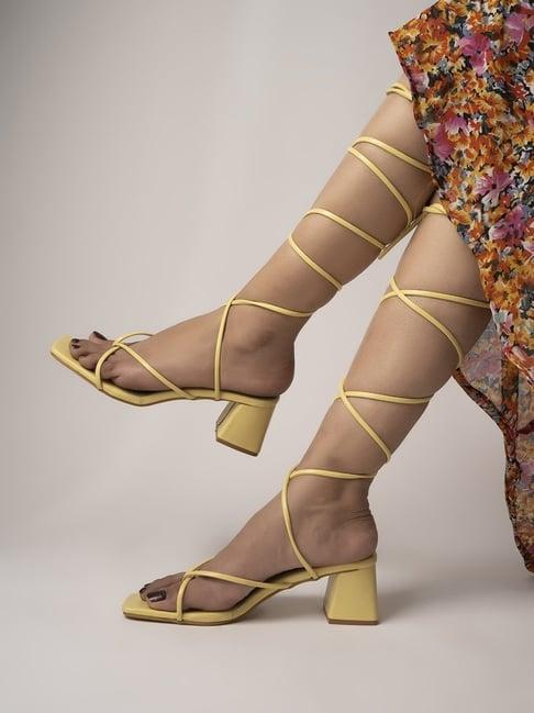 shoetopia women's yellow gladiator sandals