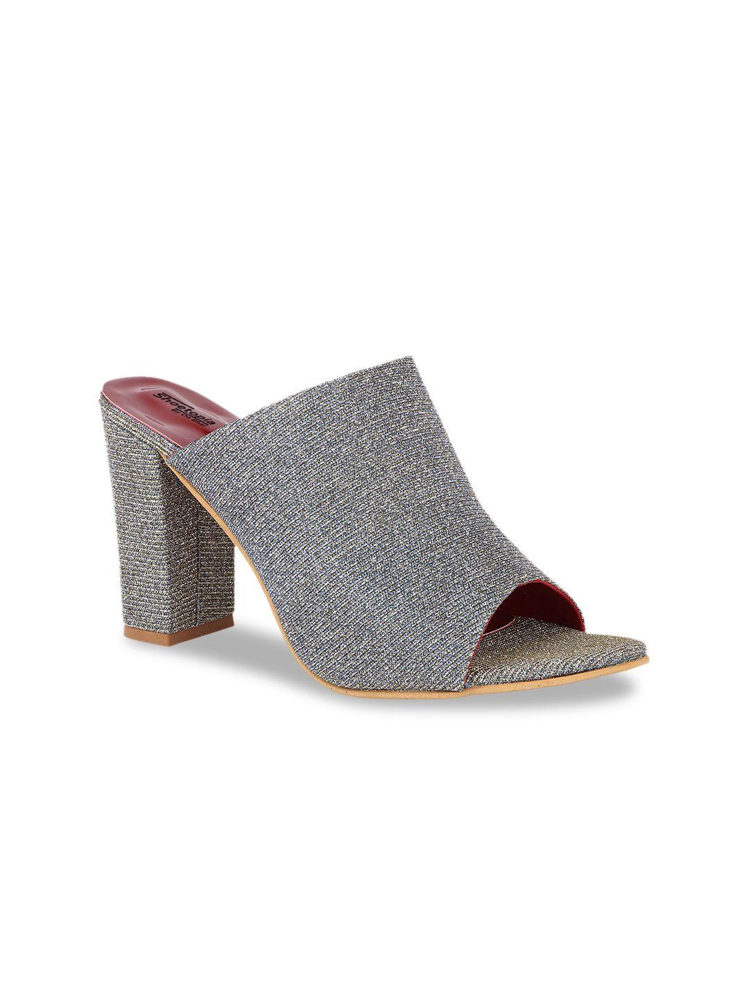 shoetopia women grey block mules