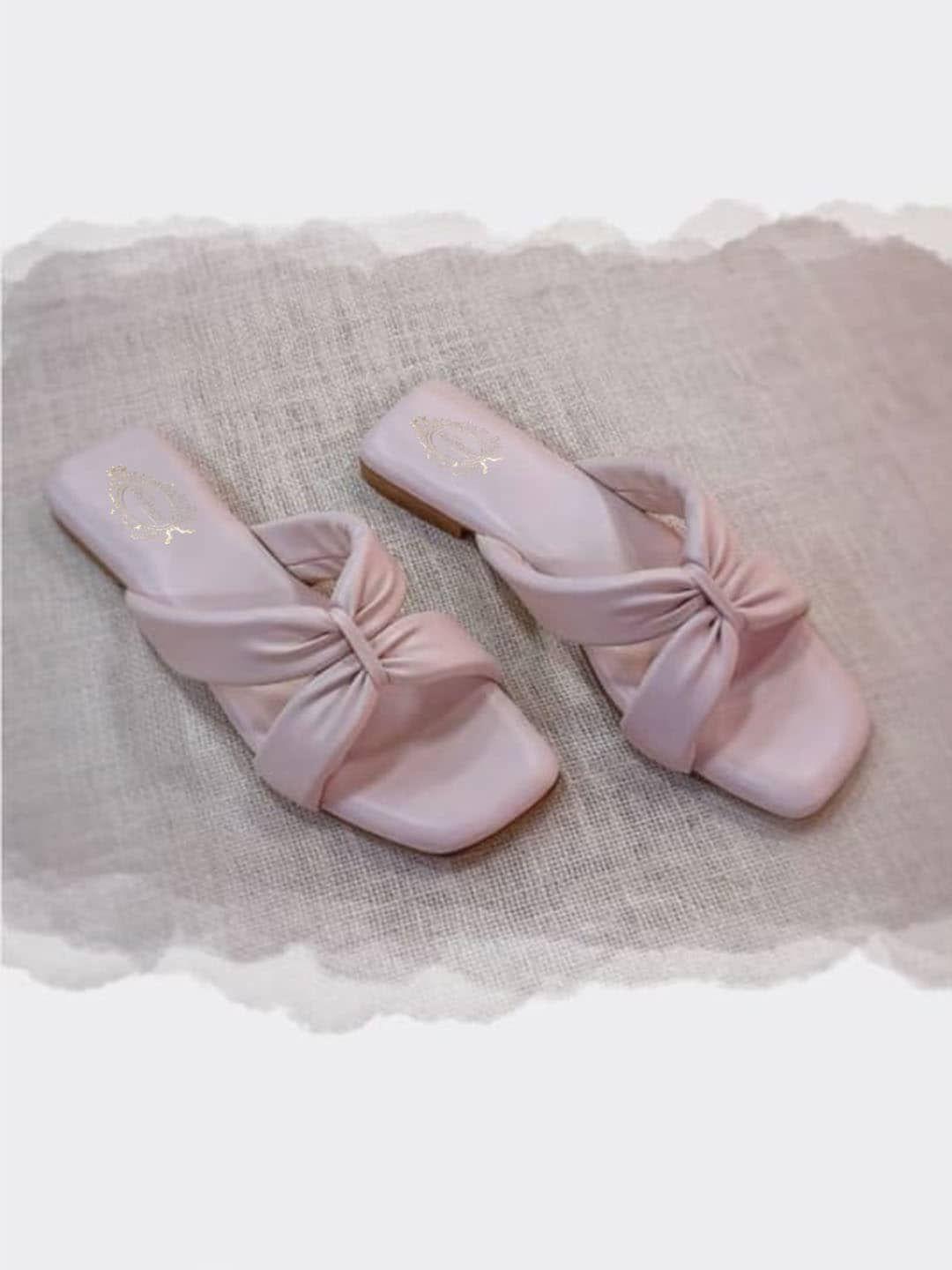 shoetopia women pink open toe flats
