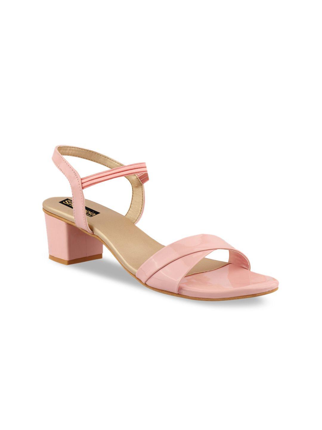 shoetopia women pink solid heels