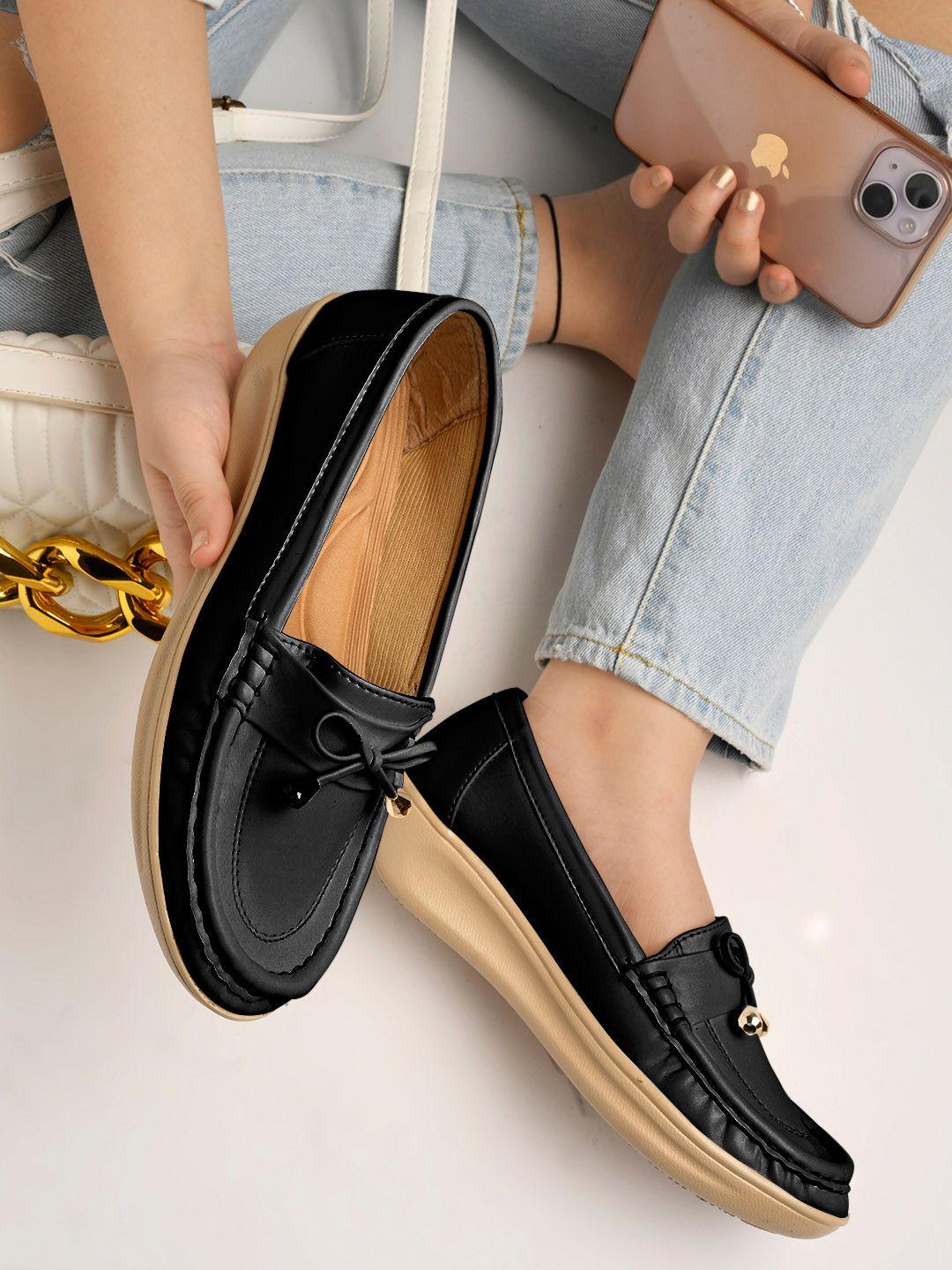 shoetopia women round toe slip on loafers