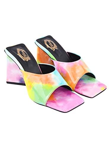 shoetopia womens heel-1213 multicolor heeled sandal - 5 uk (heel-1213-multi)