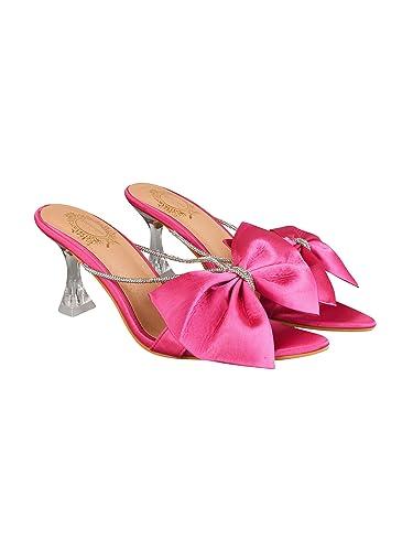 shoetopia womens ultra pink heeled sandal - 4 uk (ultra-pink)