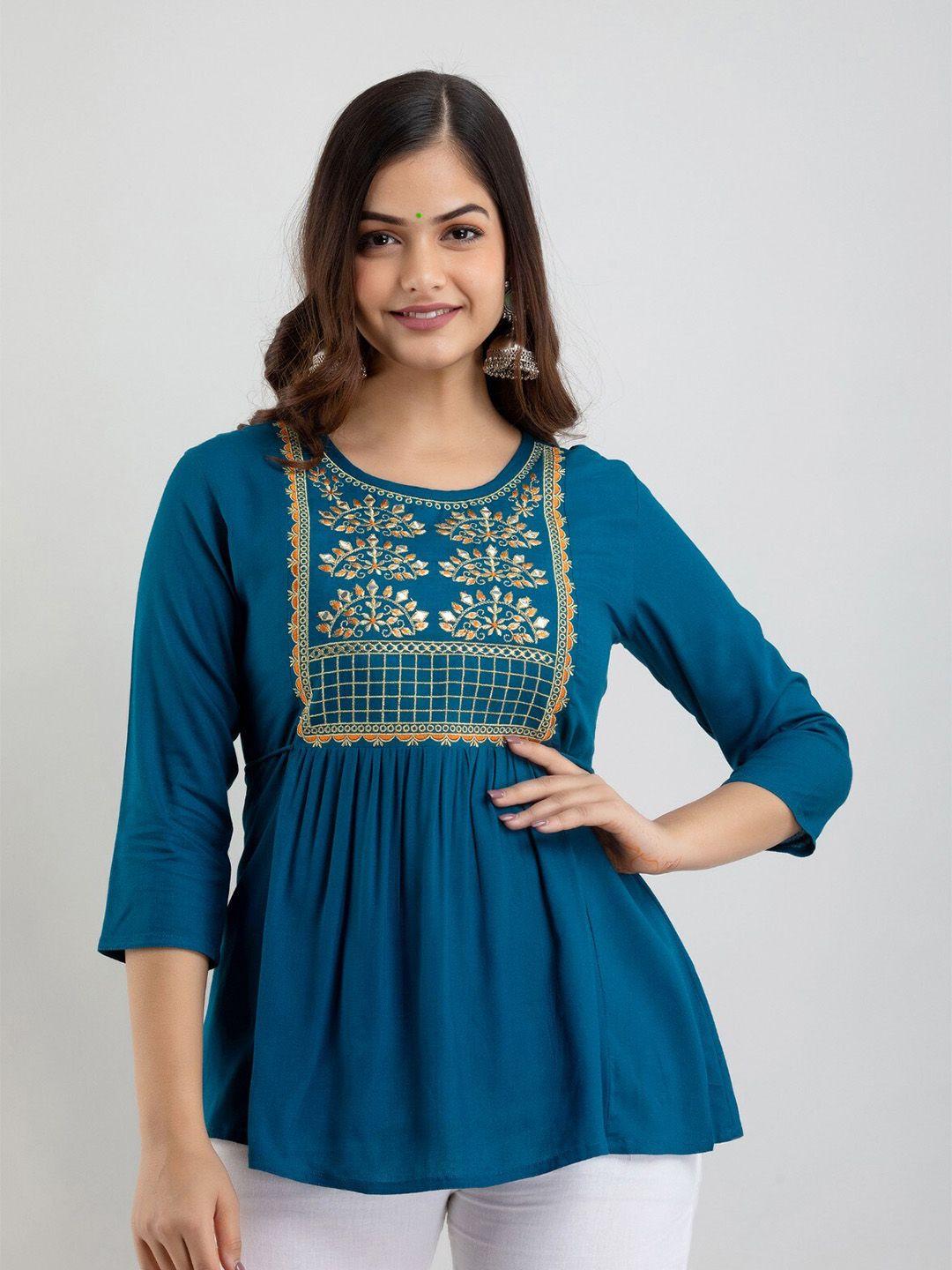 shoolin blue & legion blue kurti