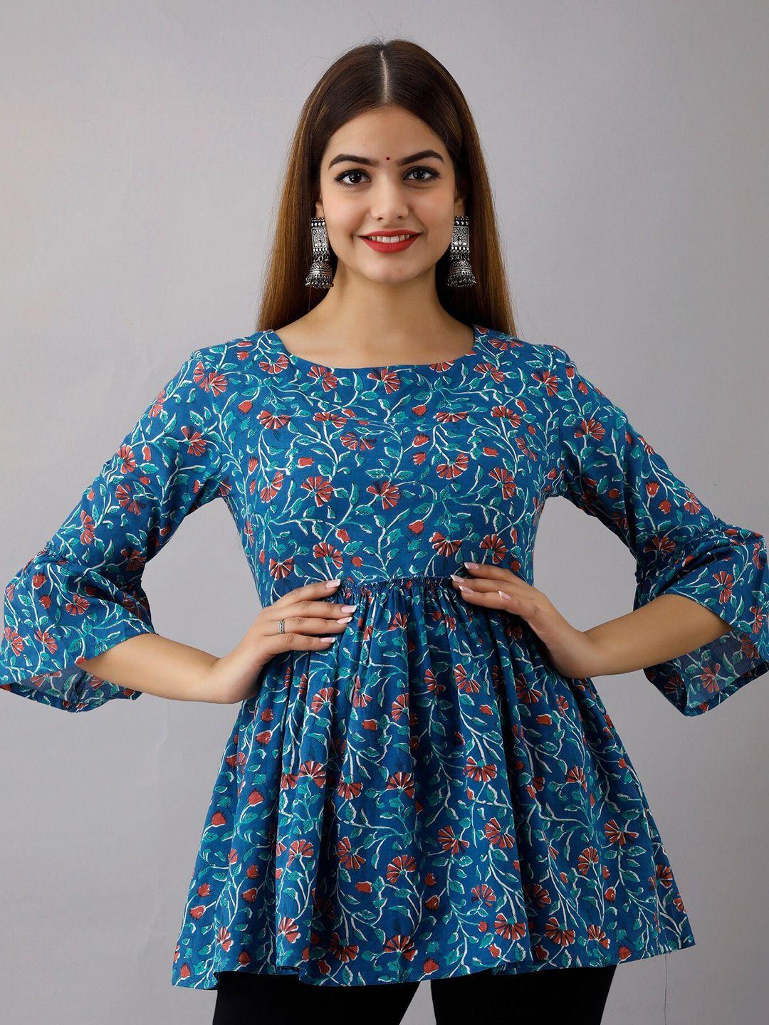 shoolin blue & legion blue pure cotton kurti