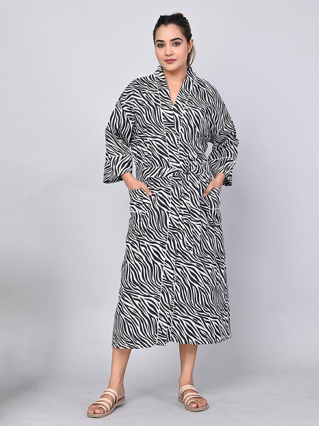 shoolin lehariya pattern kimono printed pure cotton bath robe