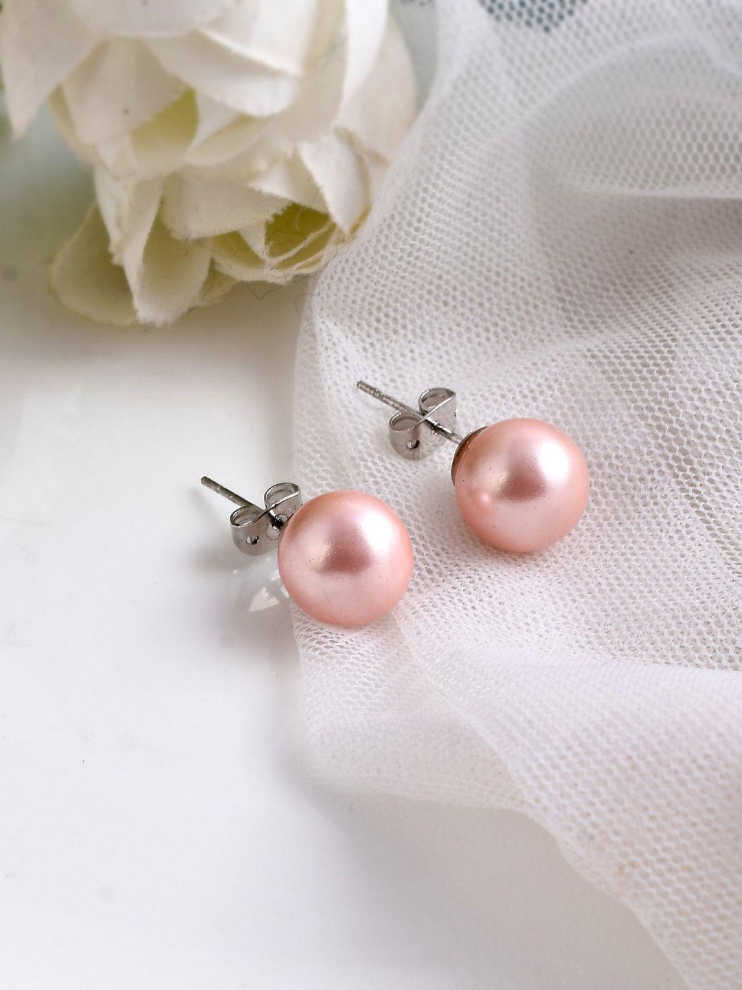 shoolin pink classic studs earrings