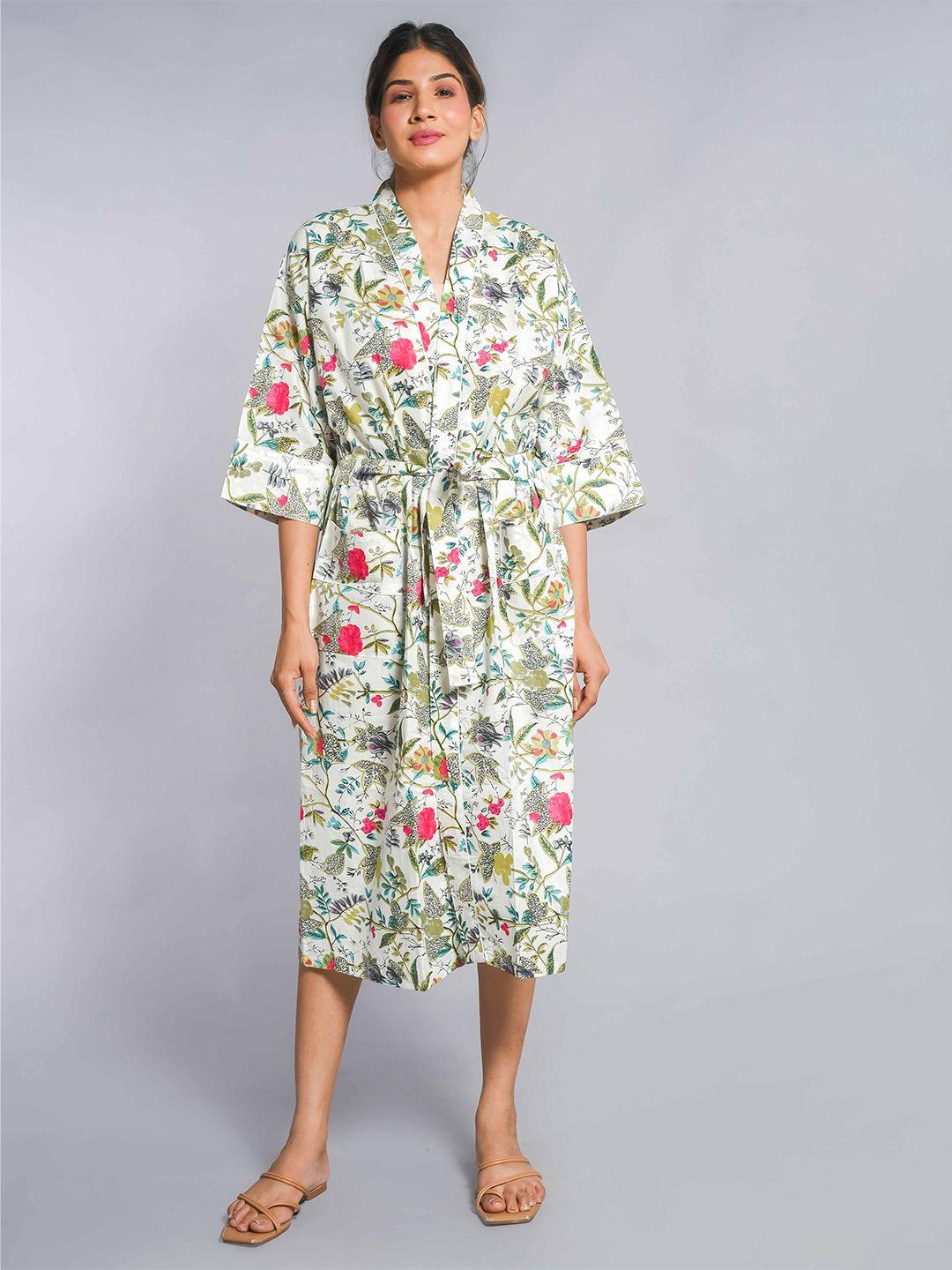 shoolin printed pure cotton bath robe