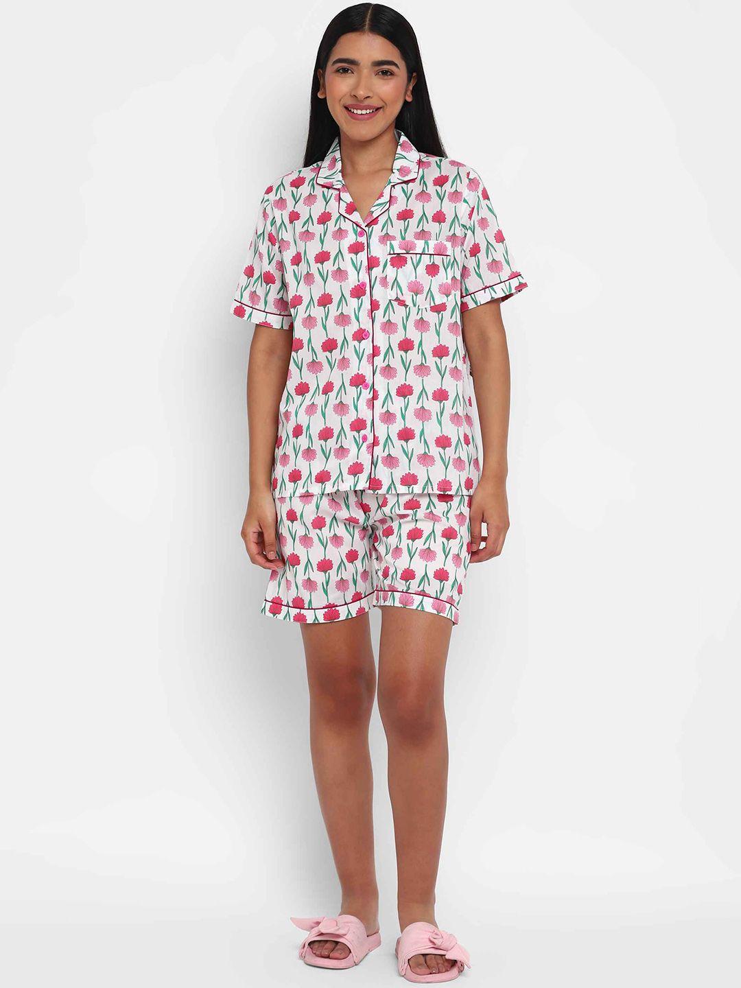 shopbloom floral printed pure cotton night suit
