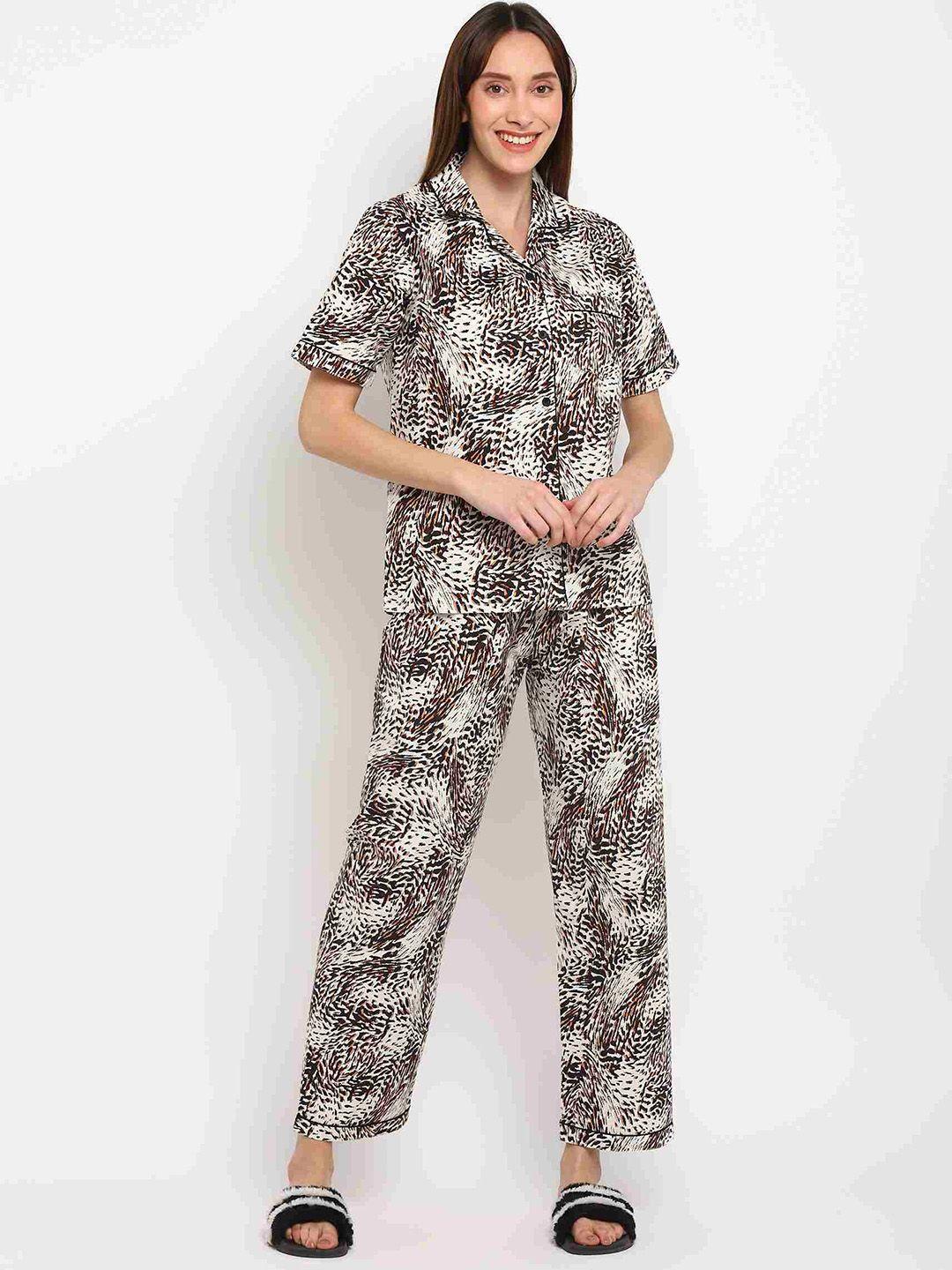 shopbloom abstract printed pure cotton night suit