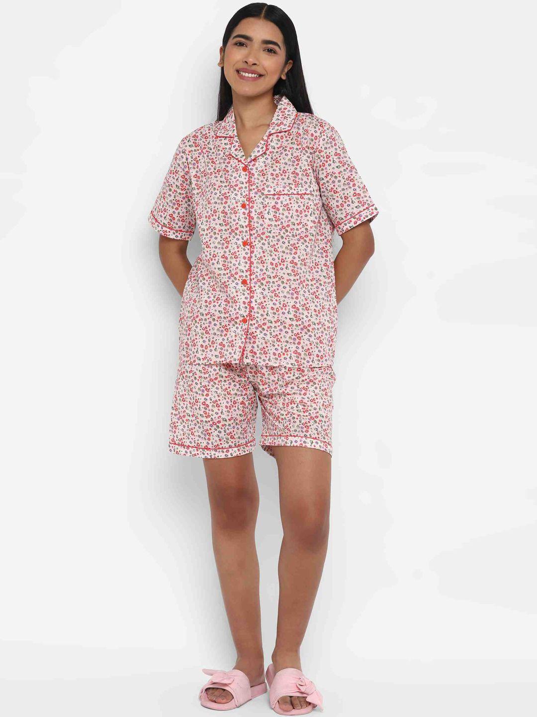 shopbloom floral printed pure cotton night suit