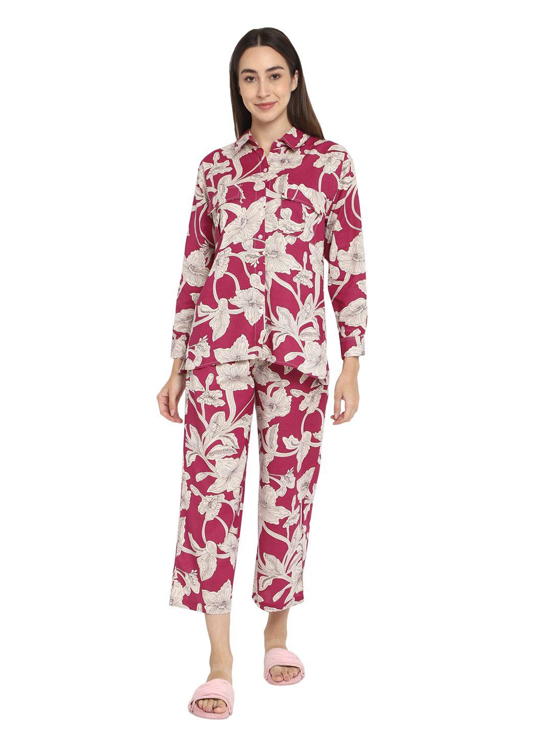 shopbloom floral printed pure cotton shirt with trouser