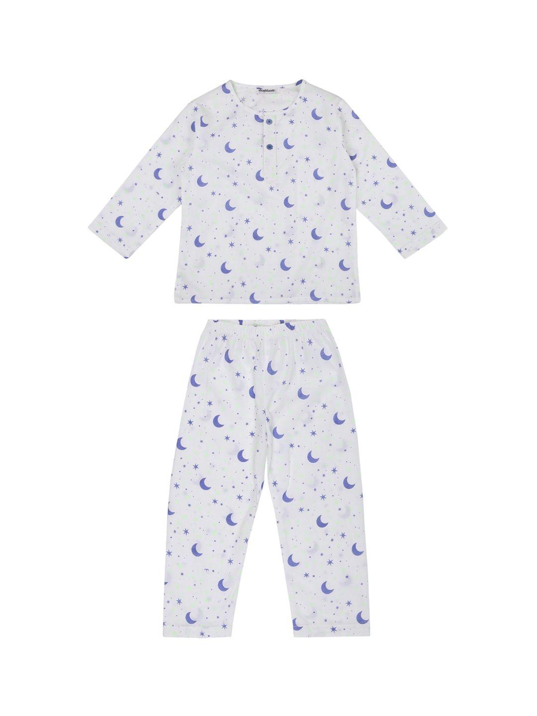 shopbloom kids conversational printed pure cotton night suit