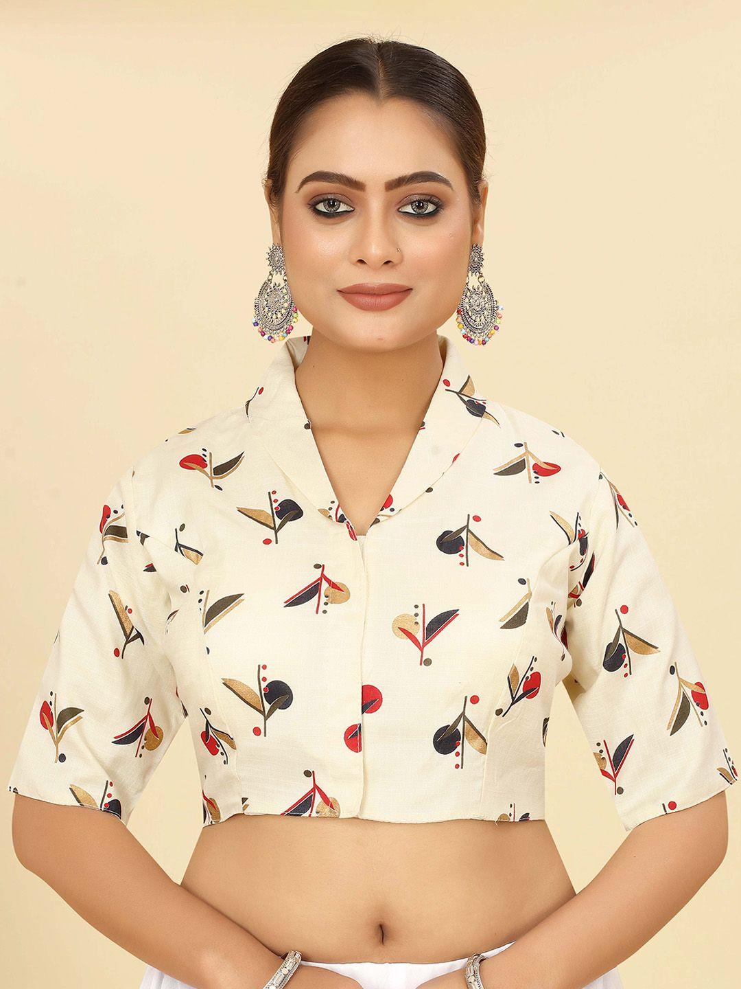 shopgarb cotton foil worked  saree blouse
