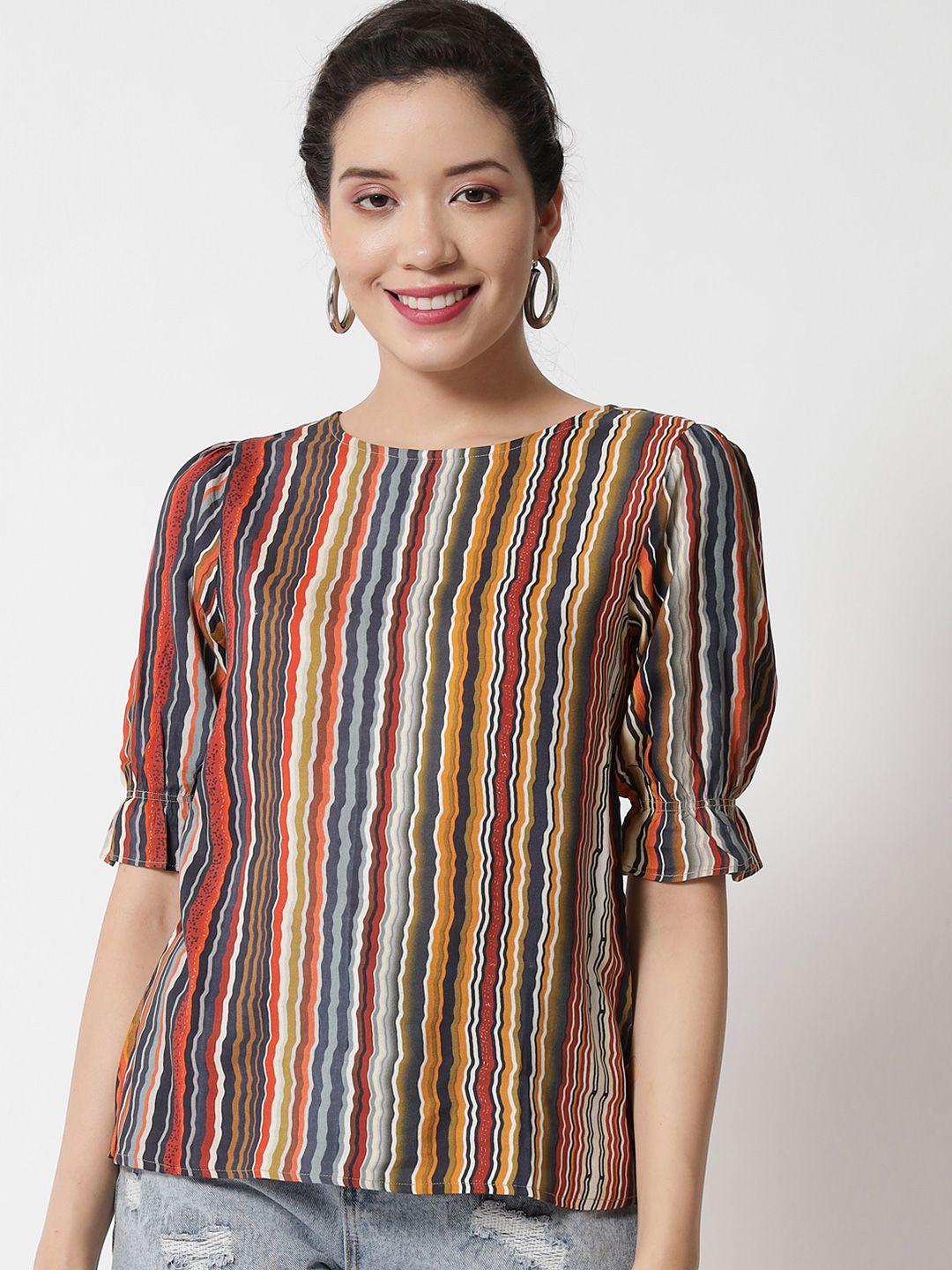 shopping queen multicoloured striped top