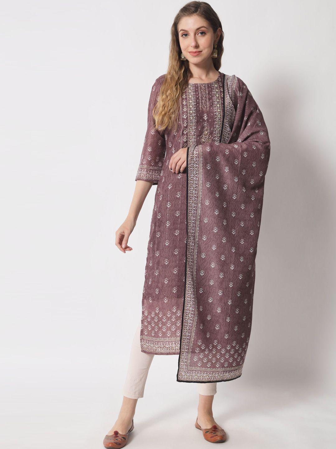 shopping queen ethnic motifs printed sequinned kurta set