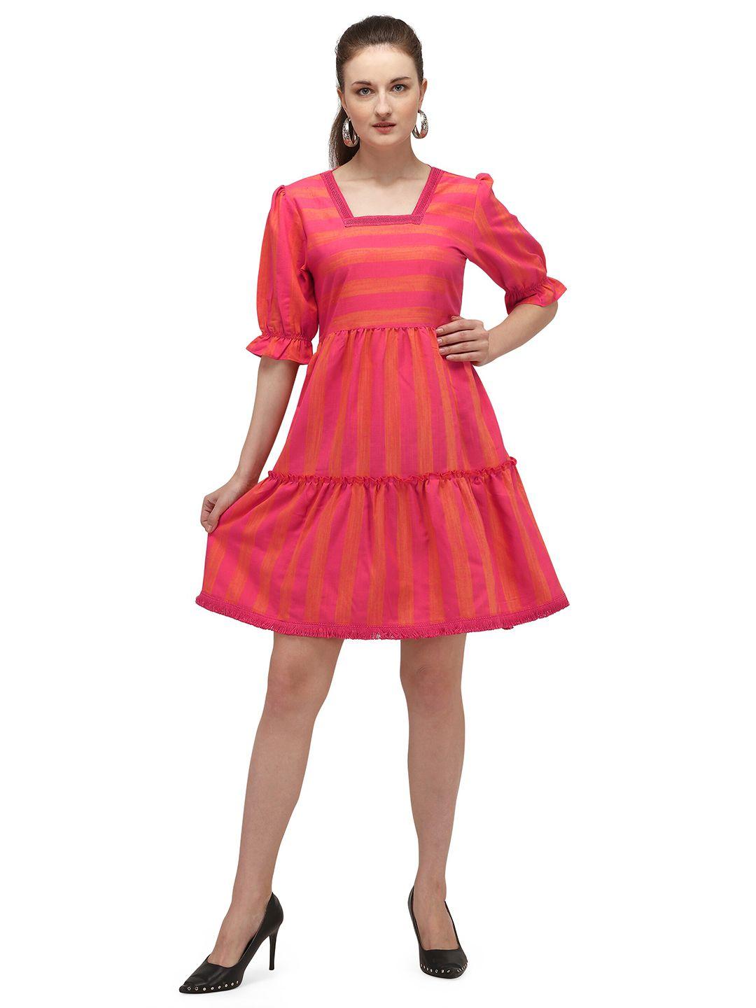 shopping queen orange a-line dress