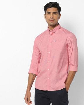 shoreditch micro print slim fit shirt