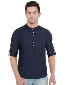 short kurta with roll-up sleeves
