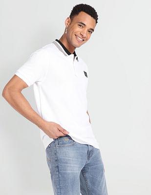 short sleeve solid polo shirt