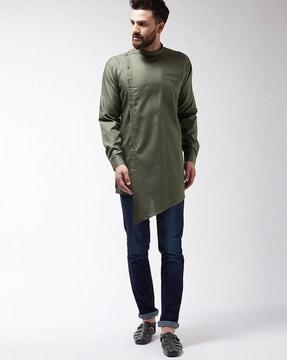 short kurta with asymmetrical hem