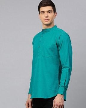 short kurta with band collar