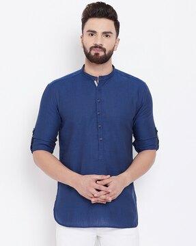 short kurta with curved hemline