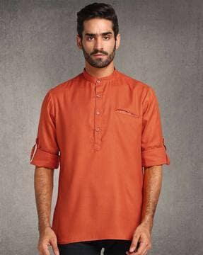 short kurta with inwards pocket