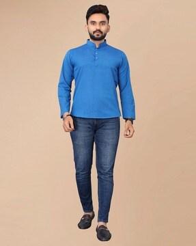 short kurta with mandarin collar